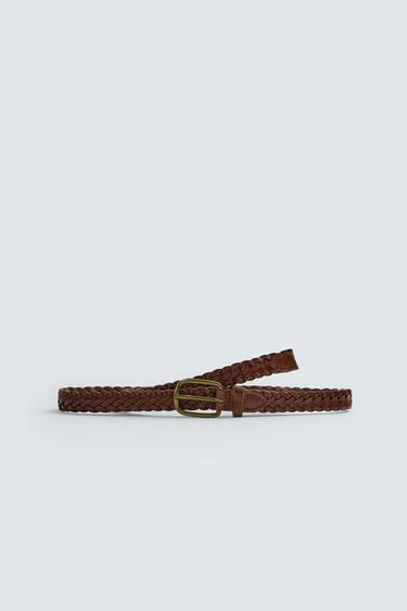 BRAIDED LEATHER BELT - Leather by Zara