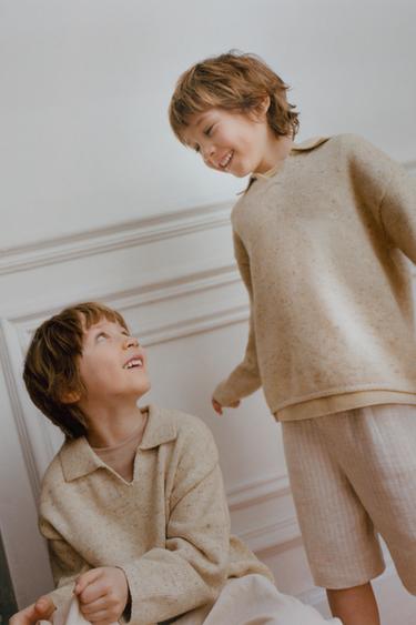 Flecked Polo Jumper - Light beige by Zara