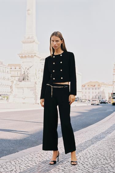 SHORT DOUBLE-BREASTED BLAZER - Black by Zara