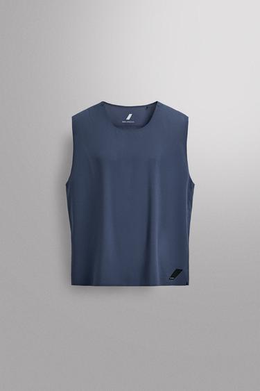 RUNNING PERFORATED TANK TOP - Mid-blue by Zara