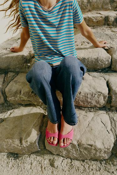 GINGHAM PRINT SANDALS - Multicoloured by Zara
