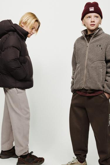 TEXT PRINT JOGGERS - Brown by Zara