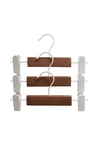 PACK OF CHILDREN'S WOODEN PEG HANGERS (PACK OF 3) - Dark brown by Zara