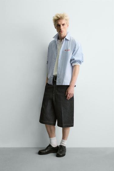 RELAXED FIT BERMUDA SHORTS - Blue by Zara