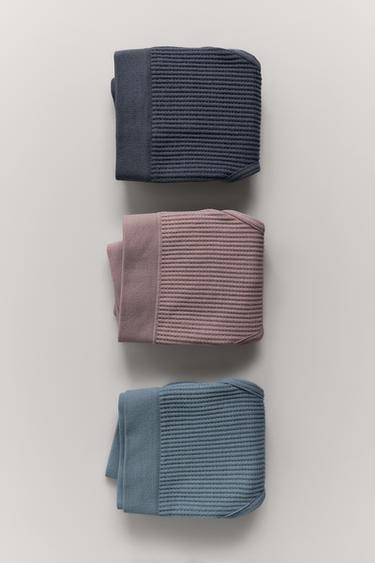 8-14 YEARS/ THREE-PACK OF SEAMLESS WAFFLE-KNIT BRIEFS - Blue by Zara
