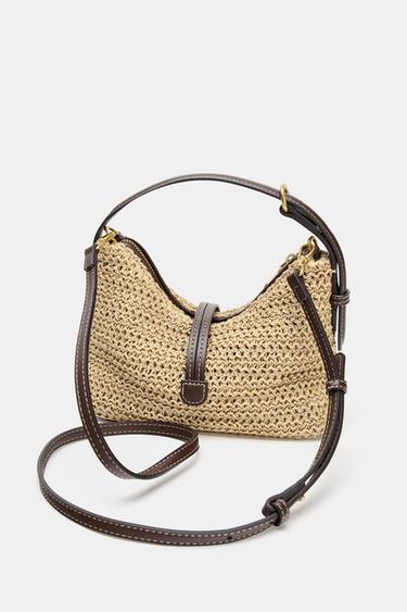 BRAIDED MINI BUCKET BAG - Light beige by Zara
