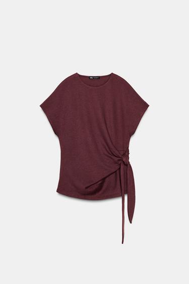 SOFT KNOT TOP - Brandy by Zara