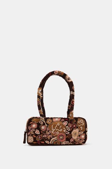 EMBROIDERED SHOULDER BAG - Multicoloured by Zara