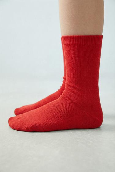 3-PACK OF CHERRY PRINT LONG SOCKS - Red by Zara