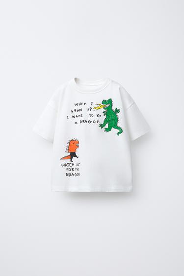 PRINTED T-SHIRT - White by Zara
