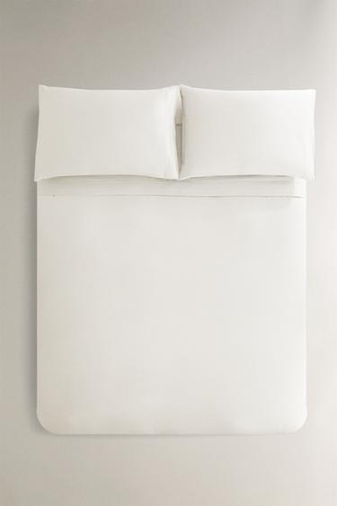 SATEEN DUVET COVER (300 THREAD COUNT) - White by Zara