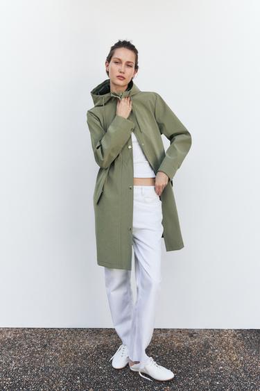RUBBERISED HOODED JACKET - Khaki by Zara - Image 0