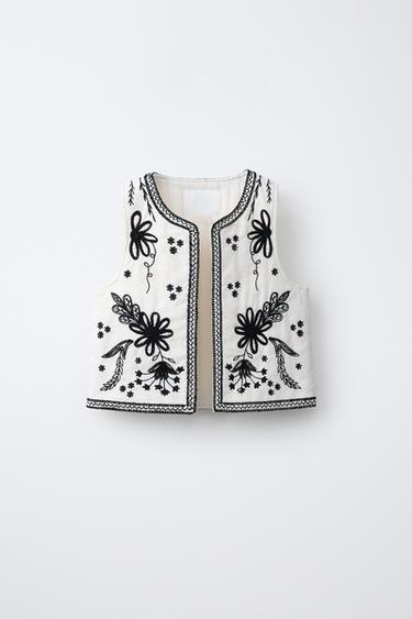 EMBROIDERED WAISTCOAT - White by Zara