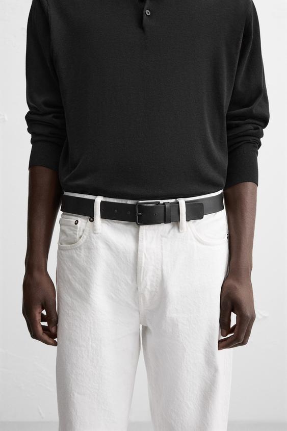 REVERSIBLE LEATHER BELT - Black by Zara - Image 0