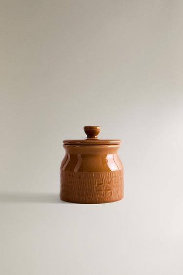 CARAMEL-COLOURED STONEWARE SUGAR BOWL - Yellow by Zara - Image 0