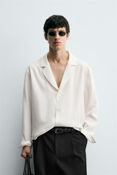FLOWING BOXY FIT SHIRT - White by Zara