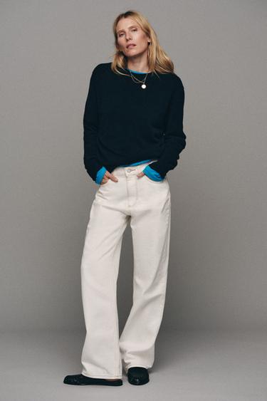 Z1975 HIGH-WAIST REGULAR LONG LENGTH JEANS - White by Zara