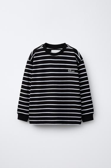 HEAVY WEIGHT STRIPED T-SHIRT - Black / White by Zara