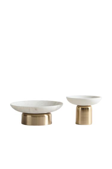 DECORATIVE MARBLE BOWL - Golden by Zara
