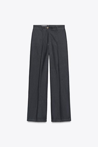 STRAIGHT TROUSERS WITH DART - Indigo by Zara