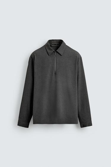 VISCOSE POLO SHIRT - FROSTED GRAY by Zara