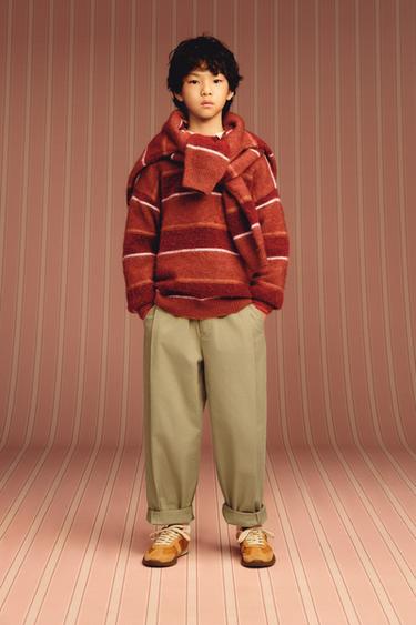 STRIPED KNIT JUMPER - Red by Zara