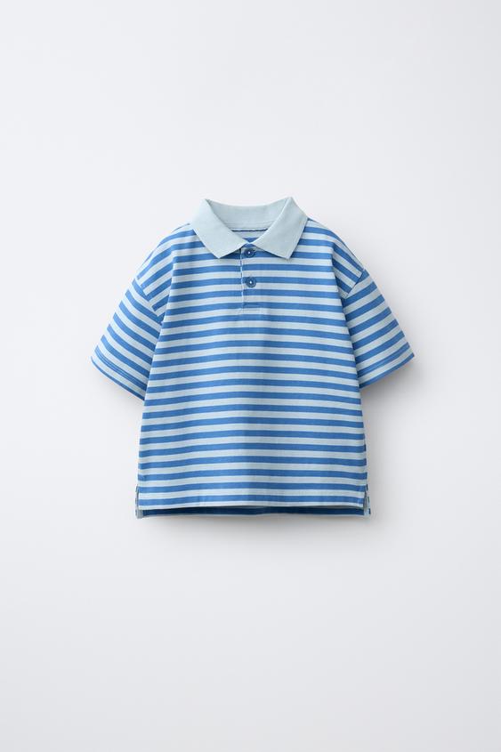 STRIPED POLO SHIRT - Blue by Zara - Image 0