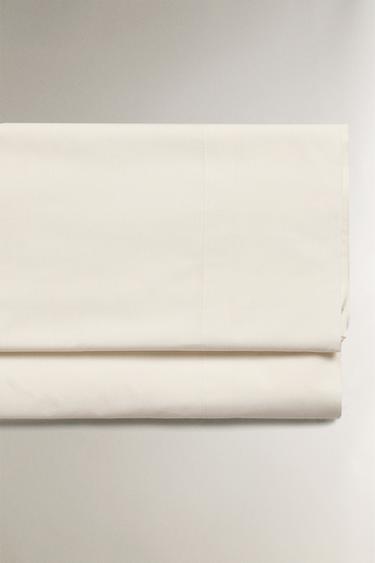 PERCALE COTTON FLAT SHEET (200 THREAD COUNT) - Vanilla by Zara