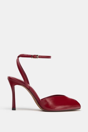 STILETTO HEEL ANKLE STRAP SANDALS - Red by Zara