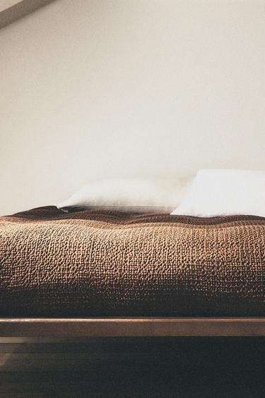 WAFFLE-KNIT DUVET COVER - Brown by Zara