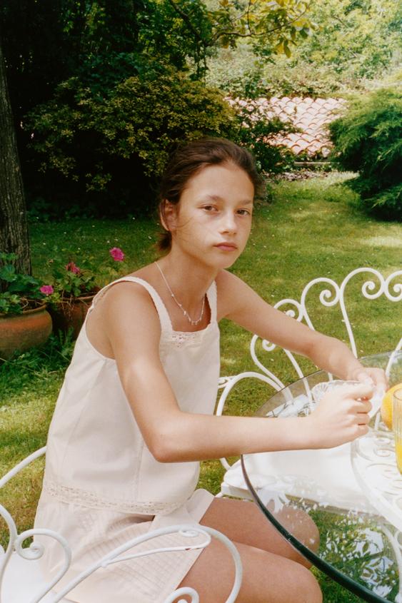 6-14 YEARS/ LACE STRAP PYJAMAS - Ecru by Zara - Image 0