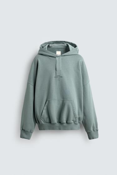 HOODIE POUCH POCKET X SR_A - Turquoise by Zara