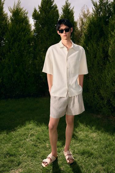 VISCOSE AND JUTE SHIRT - White by Zara - Image 0
