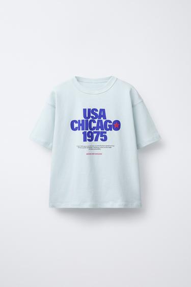 SLOGAN PRINT T-SHIRT - Light blue by Zara - Image 0