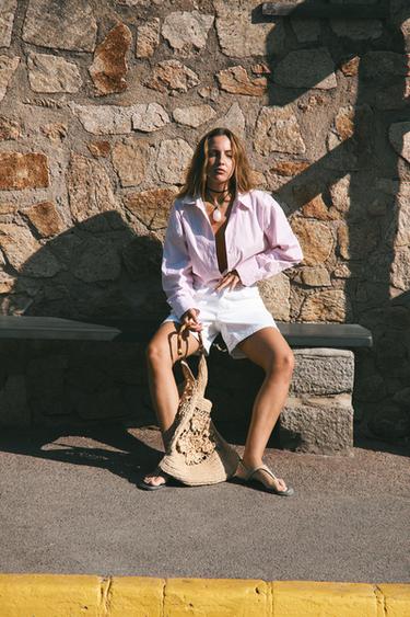 Z1975 MOM-FIT HIGH-WAIST SHORTS - White by Zara