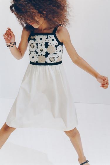 CROCHET KNIT COMBINATION DRESS - Ecru by Zara