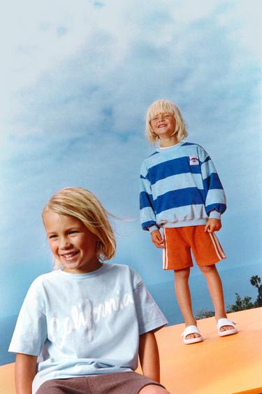 TOWELLING BERMUDA SHORTS WITH SIDE STRIPES - Orange by Zara