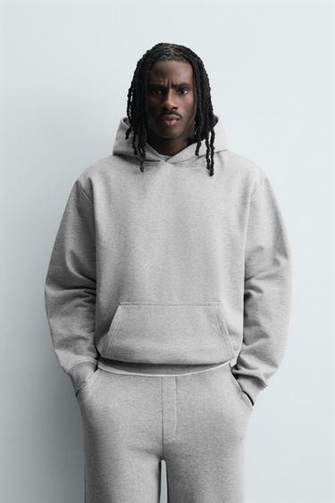 BASIC HOODIE - Grey marl by Zara