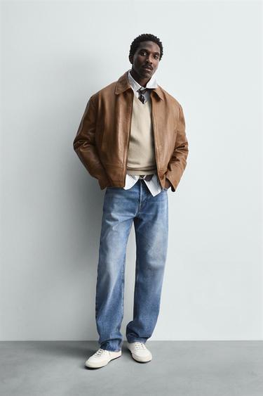 LIMITED EDITION LEATHER JACKET - Brown by Zara - Image 0