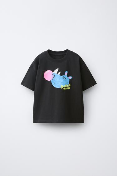 HIPPOPOTAMUS PRINT T-SHIRT - Anthracite grey by Zara