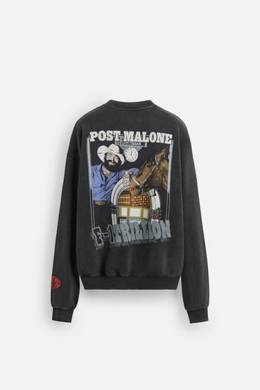 POST MALONE™ CREW NECK SWEATSHIRT - Dark anthracite by Zara
