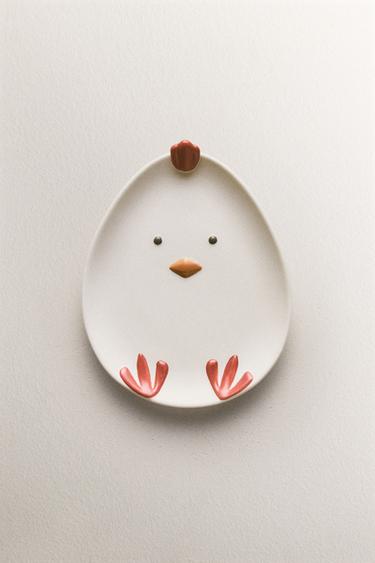 KIDS’ HEN PORCELAIN PLATE - Multicoloured by Zara
