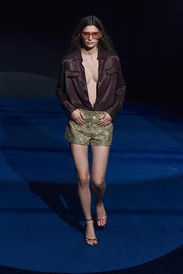 ZW COLLECTION SATIN SHIRT WITH POCKETS - Burgundy by Zara - Image 0