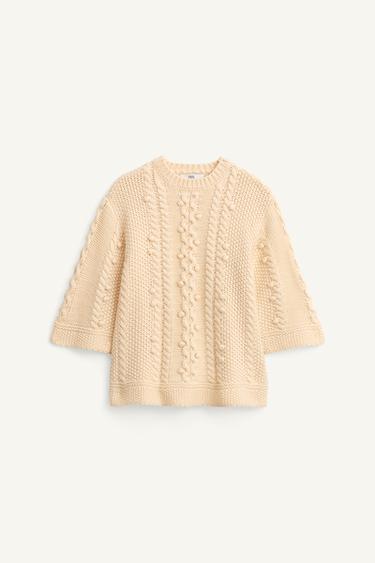 LIMITED EDITION EMBROIDERED KNIT DRESS - Ecru by Zara