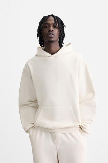 BASIC HOODIE - Oyster-white by Zara