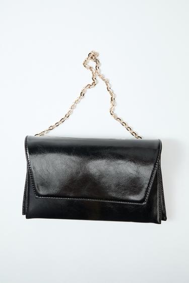 SHINY MINI ENVELOPE CROSSBODY BAG - Black by Zara
