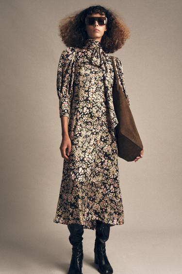 ZW COLLECTION FLORAL MIDI DRESS - Multicoloured by Zara