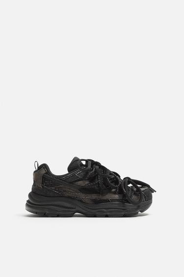 MULTI-LACE TRAINERS - Black by Zara