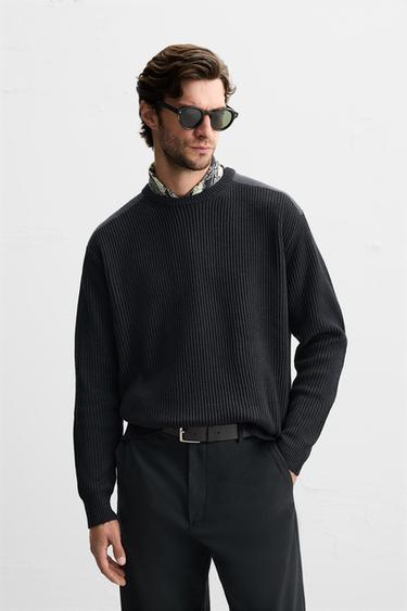 SWEATER WITH MATCHING PATCHES - Navy blue by Zara