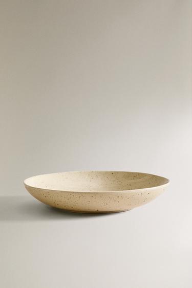 DOTTED STONEWARE SOUP PLATE - Beige by Zara - Image 0